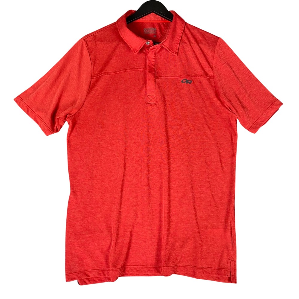 Outdoor Research Mens Polo Large Red Drirelease Wool Blend Hiking Active Outdoor